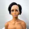 SHUNHUIXC Pixie Cut Wig Human Hair 13x4 Lace Front Wigs 8 inch Short Pixie Cut Glueless Human Hair Wigs Pre Plucked Short Straight Bob Wigs for Black Women 180% Density Natural Hairline Natural Black