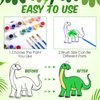 Cholemy 24 Sets Dinosaurs Sun Catcher Kit Include Suncatcher Craft with Paints Suction Cups Fishing Thread, Dinosaurs DIY Window Art Kit Paintable Suncatchers Decorations for Gifts