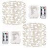 GDEALER 2 Pack Fairy Lights Christmas Decor 20 Ft 60 Led Battery Operated Christmas Lights with Remote Waterproof Twinkle Lights 8 Modes Fairy String Lights for Party Bedroom Wedding Decorations-White