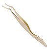 Embagol Eyelash Applicator Tool DIY Lash Extensions Tweezer For Cluster Lashes Stainless Steel High Precision Round Head(Golden)