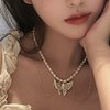 YienDoo Bohemian Layered Necklace with Butterfly Pendant Fashion Beaded Necklaces Tassel Chain Jewelry for women and girls (Gold)