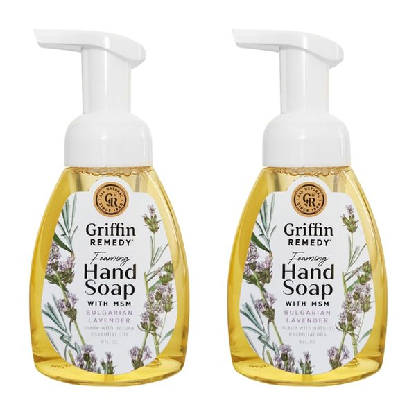 Griffin Remedy Foaming Hand Soap - Lavender Essential Oils and Organic MSM, Moisturizing, All-Natural, Paraben-Free 8 fl oz, 2 count
