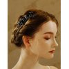 Teyglen Black Teardrop Hair Comb Bridal Rhinestone Hair Piece Vinatge Black Crystal Headpiece Black Hair Side Comb Wedding Hair Accessories for Women Girls Prom Party Festival