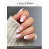AutyaMee Semi Cured Gel Nail Strips (French Bow)-20 PCS Gel Nail Stickers | Gel Nail Wraps | UV Light Required, Salon Quality & Easy To Use