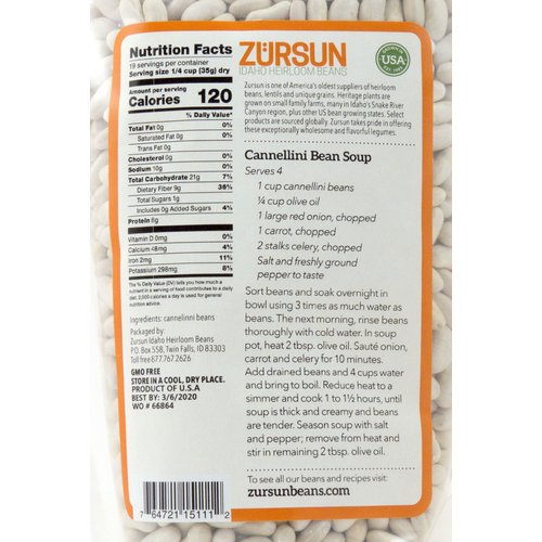 Zursun Heirloom Dry Cannellini Beans 24 oz