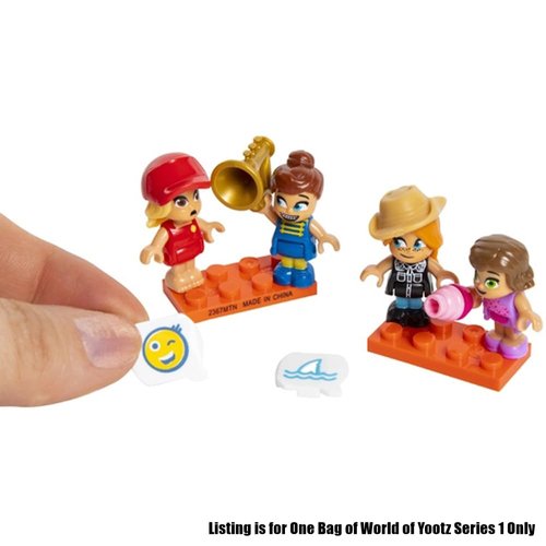 Mini Collectible Figure Set Inspired by World of Yootz! ~ Unopened Blind Bag ~ Each Bag Contains 2 Figures ~ Most Bags Contain 2 Figures, 1 Block and 3 Accessories ~ Listing is for One Bag ~ Series 1