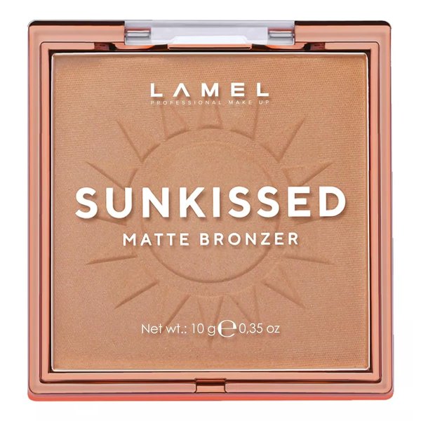 LAMEL Sunkissed Matte Bronzer Face Powder - Non-Shimmer, Long Lasting, Non-Greasy Bronzing Organic Makeup Formula - Matte Finish - Natural Tan Skin - N. 401-0.35oz.