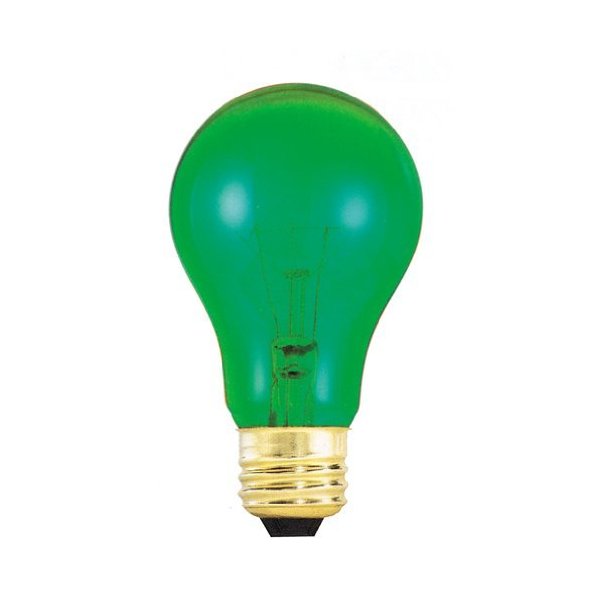 25 Watt A19 130V Light Bulb, Transparent Green