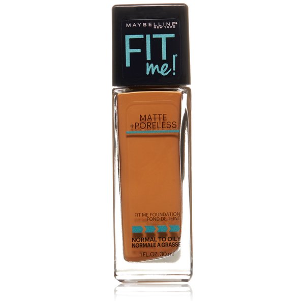 Maybelline New York Fit Me Matte Plus Pore Less Foundation, Spicy Brown, 1 Fluid Ounce