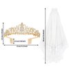 YARIEW Gold Crown + Bride Veil Set, Rhinestone Wedding Bridal Tiara, Bridal Shower Decorations, Bachelorette Party Decorations Gift for Women and Girls