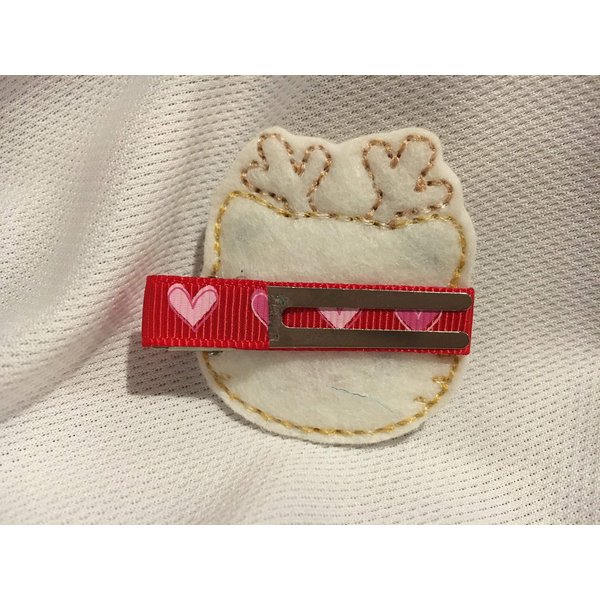 Reindeer Hair Clip, Christmas Hair Accessories, Holiday Hair Clip Kitty Hair Clip Christmas Kitty