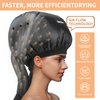 Adjustable Hair Drying Hoods， Net Plopping Cap with Drawstring for Drying Curly Hair， Plopping Cap Curly Hair with Drawstring，Double tube hair dryer cap（2-piece set）