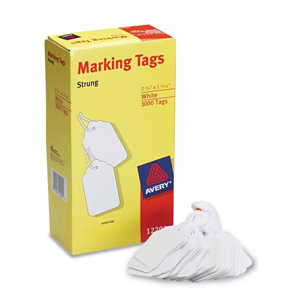 Avery 12201 Medium-Weight White Marking Tags, 2 3/4 x 1 11/16 (Box of 1000)