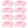 Jaciya Spa Makeup Headband 8 Packs Skincare Headband for Washing Face Spa Gifts for Women Bachelorette Party Favors Wedding Hair Accessories(Pink)