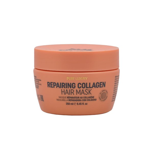 RICH Pure Luxury Repairing Collagen Hair Mask for Dry & Damaged Hair - Deep Conditioning & Moisturizing Hair Repair Treatment - Hair Proteins, Collagen, Marula Oil & Macadamia Nut Oil - 8.45oz