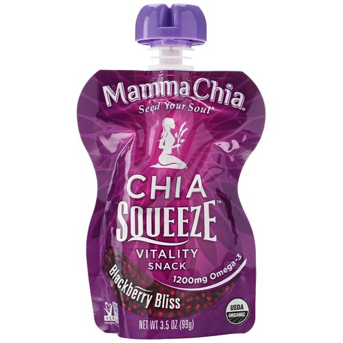 Mamma Chia Organic Blackberry Bliss Chia Squeeze Vitality Snack, 3.5 oz