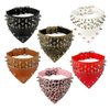 Didog 2" Width Bandana Style Scarf Leather Dog Collar, Spiked Studded Fit Dalmatian Pit Bull Terrier,Brown M Size