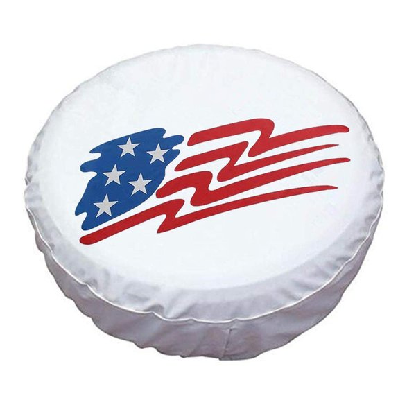 HEALiNK Spare Tire Cover 17 inch Waterproof PVC Leather Wheel Cover American Star Universal for Jeep Wrangler RV Trailers Toyota RAV4 Honda Hummer Car Tire Diameter 31-33 inch
