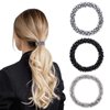 3pcs Pearl Hair Tie Rhinestone Fashion Elastic Hair Scrunchies Beaded Hair Ties Hold Crystal Beads Boho Hair Accessories for Women Girls