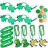 Bylion St. Patricks Day Party Favors Set Green Shamrock Sunglasses for Adults St. Patricks Day Accessories Green Shamrock Beads Necklaces Silicone Bracelet Rubber Wristbands for Party Supplies