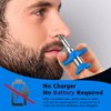 Esznuoky Nose Hair Ear Hair Removal, Upgraded Manual Hair Trimmer for Men&Women, Stainless Steel Hair Remover Waxing Kit(Blue)