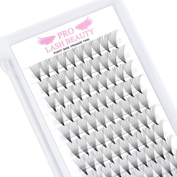 Premade Fans Eyelash Extensions 12D-D-0.07-15 Premade Volume Lash Extensions Pointed Base Fans 0.07 Premade Volume Fans C D Curl(12D-D-0.07,15mm)