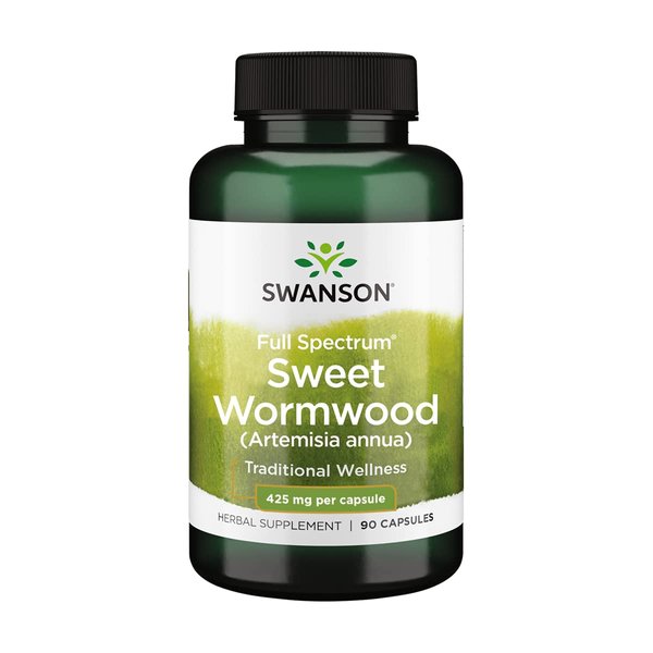 Swanson Sweet Wormwood - May Promote GI Gut Health, Microbial Balance & Digestive Health Support - Herbal Supplement with Artemisinin - (90 Capsules, 425mg Each)