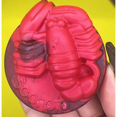 Scorpio Soap, Crystal Inside Soap, Gemstone Soap, Love Spell Scent, Zodiac Soap, Horoscope Gift, Vegan Bar Soap, Astrology, Red and Black