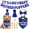 JOTFA Dog Birthday Party Supplies, Multi Sizes Dog Birthday Bandana Boy Dog Birthday Hat Bow Tie Birthday Numbers It’s My Bday Mother Puppers Sign Banner for Small Dogs Pets (Small, Blue)