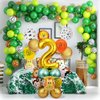 MSMANCY Jungle Safari Birthday decorations 32'' Number 2 Balloons 24Pcs Party Decorations Backdrop Animal Balloons Birthday Decorations for Boys Girls Party Supplies (2)
