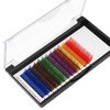 Bodermincer 8-20mm to Choose 12 Lines 7 Colors Mixed One Tray False Eyelashes Individual Eyelash Extension Eye Lashes Individual Eyelash Extension Rainbow Colored Natural (14mm)