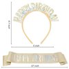 Aprince Birthday Headband Birthday Crown Birthday Sash for Women Birthday Tiara Gold Happy Birthday Headband Party Decorations Birthday Crown for Girls