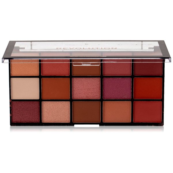 Makeup Revolution Reloaded Eyeshadow Palette, Newtrals 2, 15 Vivid & Highly Pigmented Matte Shades, Rustic Reds & Burnt Oranges, Vegan & Cruelty-Free, 0.24 Oz