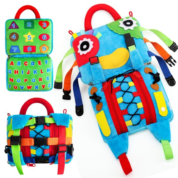 teytoy Sensory Learning Pillow Toys, Travel Toys Essential for Toddlers 1-3 Develop Fine Motor Skills and Problem Solving, Learning Activity Busy Toys Sensory Fidget Toys Learn Number Colour