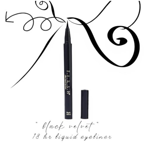 F.A.R.A.H 18HR Liquid Eyeliner Black Velvet - Ultra-Fine Precision Tip for Sharp, Defined Lines and Long-Lasting Wear - Smudge-Proof
