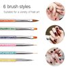 iminoo 6PCS Nail Art Brushes,Double Ended Nail Liner Brush Dotting Pen Nail Art Point Drill Drawing Tools,Double Ended Nail Art Brushe for DIY Nail Art Designs (Style A)