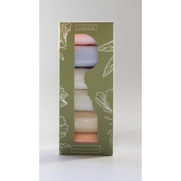 La Savonnerie du Pilon du Roy Authentic Marseille Soap 6-Bars Gift-Set Body Bath Sensorial Fragrances Vegetable Natural Ingredients Soaps Enriched with Shea Butter and Essential Oils (6 x 125g)