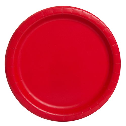 Ruby Red Solid Round Dinner Paper Plates - 9" (Pack of 16) - Durable & Eco-Friendly Disposable Tableware - Perfect for Parties & Celebrations
