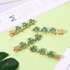 St.Patrick's Day Hair Clips Glitter Shamrock Clover Hairpins Green Charm Lucky Leaf Hat Embellished Gold Alligator Hair Clips for Party Gift