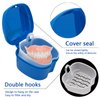 Denture Cleaner Box and Brush Set - 2 Pack Denture Bath Case with Basket + 2 Pack Denture Brushes, Portable Denture Retainer Storage Box, False Teeth Brushes for Oral Care