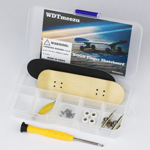 WDTMEEZU Wood Finger Skateboard Professional Fingerboards Wheels with Bearings Mini Fingerboard Finger Toy for Adults and Kids