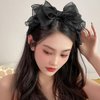 Aswewamt 3 Pcs Black Lace Bowknot Headband Vintage Knotted Hair Hoop French Fancy Bow Cosplay Lace Headband Costume Accessories for Women Girls