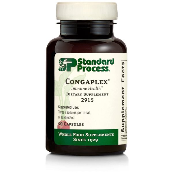 Standard Process Congaplex - Thymus Gland Support Supplement - Support Immune Health with Calcium Lactate, Magnesium, Vitamin C & Vitamin A - Immune System Aid with Mushroom Powder - 90 Capsules