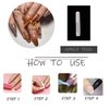 MISUD Fall Press on Nails Long Coffin Fake Nails Glossy Glue on Nails Brown Ombre Acrylic Nails Autumn Maple Leaf Ballerina Artificial Nails Bling Glitter Stick on False Nails with Design 24 pcs