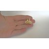 Small mini gold metal flowers leaf hair claw clip