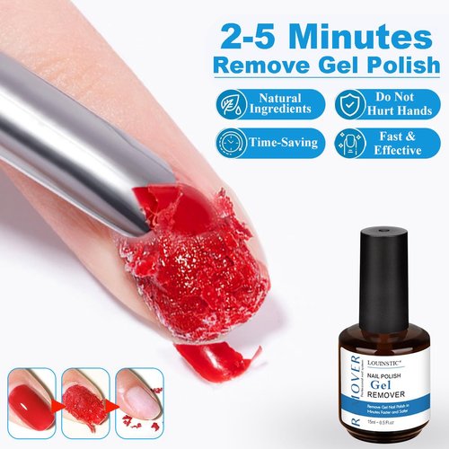 LOUINSTIC Gel Nail Remover - Quick Gel Nail Polish Remover, 3-5 Minutes Gel Remover for Nails removedor de gel