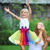 Simplicity Rainbow Tutu for Girls Princess Tutu Layered Tulle Dress up Toddler Tutu Skirt Unicorn Tutu with Headband Hair Bow