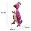Self standing Dinosaur Tyrannosaurus Animal Balloons for Birthday Party Baby Shower Decoration Kit Inflatable Party Supplies Decorations Gift Kids and Adults (3D Parasaurolophus Rose Red)