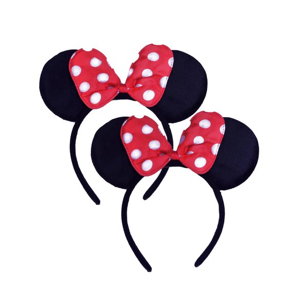 Generic 2Pack Minnie Girl Mouse Ears with Bow. Headbands for Mommy and Daughter. RED, Medium
