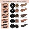 Eyebrow Stamp Stencil Kit - for Waterproof Eyebrows Makeup, Eyebrow Stamp Kit with Sponge Applicator, 10 Eyebrow Stencils, Dual-ended Brow Brush, Waterproof Eyebrow Pomade (Medium Brown)